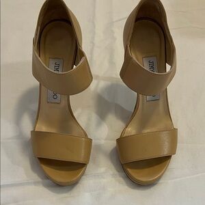 Jimmy Choo Beige Leather Heels 34.5